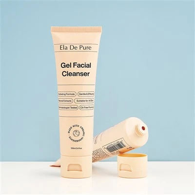100ml Silks ekranlı Baskı Yüz Temizleyici Tüpü Flip Üst Kapalı